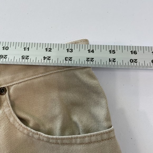 LL Bean Jeans Womens Size 6 Tall 6T Tan Beige Denim Straight Cotton Pants 0YQ95 - Picture 7 of 12